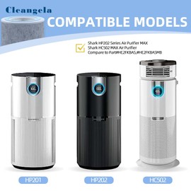 Cleangela HP302 HP202 Replacement Filter Compatible with Shark HP201 HP202 HP301, HP302, UA205, HC501, HC502 Air Purifier MAX Compare to # HE2FKBASMB & HE2FKBAS 2 Pack