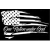 Distressed American Flag One Nation Under god Patriotic Vehicle Decal