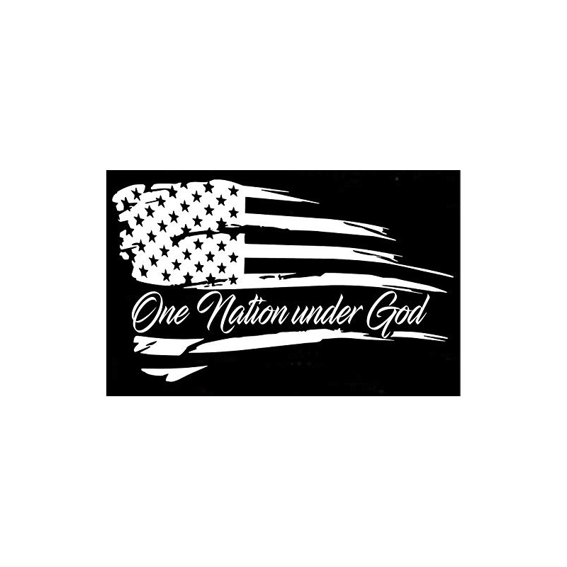 Distressed American Flag One Nation Under god Patriotic Vehicle Decal