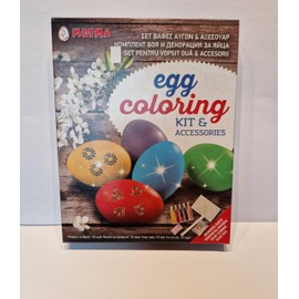 Metma Easter Egg Colouring kit and accessories 4 Coulors egg dye plus Pearl dye, 6 coulors capsules egg dye, crystals and pen