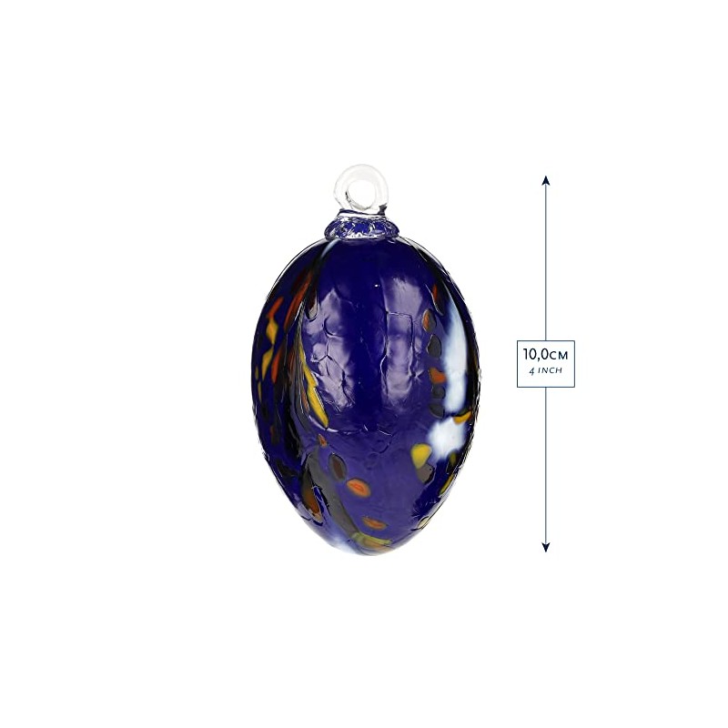 Marolin Handmade Glass Easter Egg - Lapis Blue