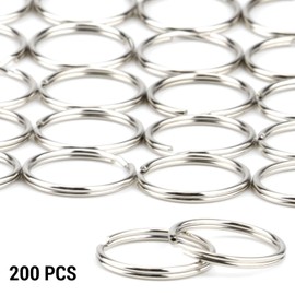 200 Pieces Split Key Rings 1 Inch (25mm) in Diameter Jump Rings Bulk Metal Keyrings Circular Ring Clips for Keychain Art Crafts Lanyards Key Tags Luggage Tags