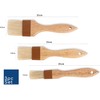 3-Piece Natural Bristle Pastry and Basting Brush Set with Wooden