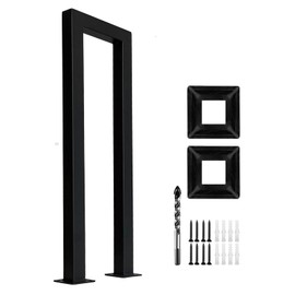 JuneFanwei 2FT White Sturdy Non-Slip U-Shaped Safety Guardrail, Equipped with Decorative Cover, Retro Industrial Iron Handrail, Stylish & Safe Grab Bars, for Indoor and Outdoor Steps