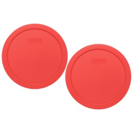 Pyrex 7402-PC 6/7-Cup Red Food Storage Replacement Lid (2-Pack) - Made in USA