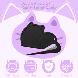 12 Pack Letter Opener Envelope Slitter Cat Shape, Luxiv Envelope Opener Slitter for Women, Men Mail Open Tool Mini Safe Letter Package Open Tool for Office, Home