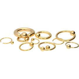 PIERCINGLINE Titanium Ball Closure Ring BCR Piercing for Lip Ear Tragus Helix Choice of Colours and Sizes, Titanium