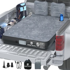 Umbrauto Full Size Truck Bed Mattress 5.5-6.5ft: Pickup Truck Mattress with Wireless Rechargeable Pump for Outdoor Includes Portable Carry Bag-Grey