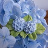 1 Pc Handmade Large 3D Ceramic Double Bloom Blue Hydrangea