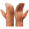 Meetoget⠀ Deerskin Leather Gloves For Men With Cashmere Lined For