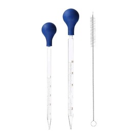 FSSTUD 2 Pcs 5ml 10ml Glass Graduated Dropper Lab Liquid Transfer Dropping Pipettes Rubber Head Droppers Straight Tip Dropper Pipettes Essential Oil Pipettes with Clean Brush