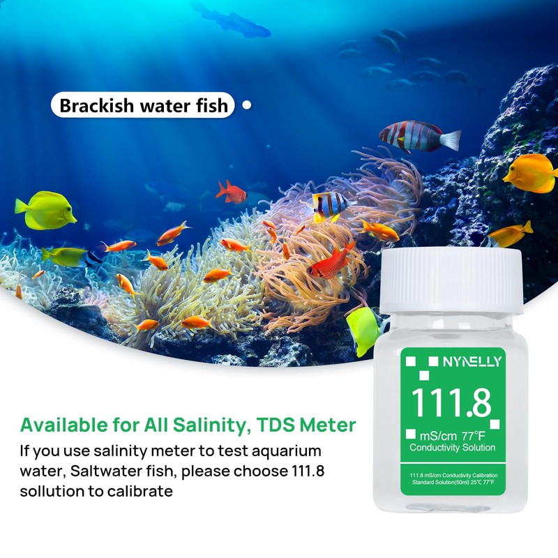Nynelly 111.8 mS/cm Calibration Solution for Salinity Tester, EC Meter,