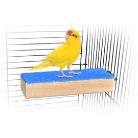 Spoiled Pet® Bird Cage Perch Stand 2-Pack - Beak and Foot Grinding Platform - Parakeets, Cockatiels, Canaries, Finches, Conures, Lories, and Budgies - Hamsters and Gerbils (Wood Perch)