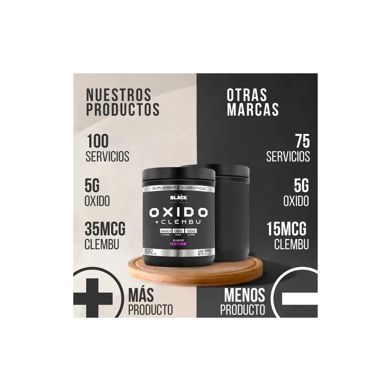 Black Supplements Oxido Nítrico + Clembu 500g Pre Entreno