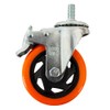 DOGOTULS ZF5197 Rodaja de PVC Naranja Giratoria con Espiga Roscada