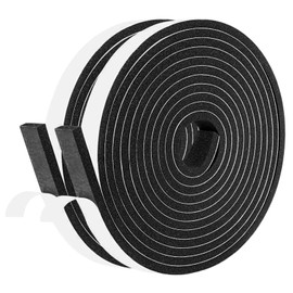 fowong Draft Excluder for Doors, 2 Rolls 12 mm(W) x 6 mm(T) Total 8M Long, Draught Excluder Tape for Doors and Windows, Door and Window Seal Strip, Door and Window Insulation Strip, Anti-Collision