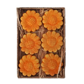 Set 6 Girasoli in Terracotta 6 cm con calamita