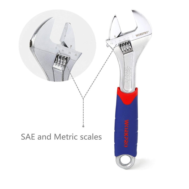 WORKPRO WORKPRO Adjustable Spanner Set 3-Piece, Metric and SAE Wrench
