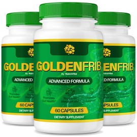 (3 Pack) GoldenFrib – Premium Golden Frib Gut Support Formula with Natural Ingredients to Help Nurture Digestive Health, Comfort & Balance, Gentle, Easy-to-Swallow Pills – Just 2 a Day (180 Capsules)