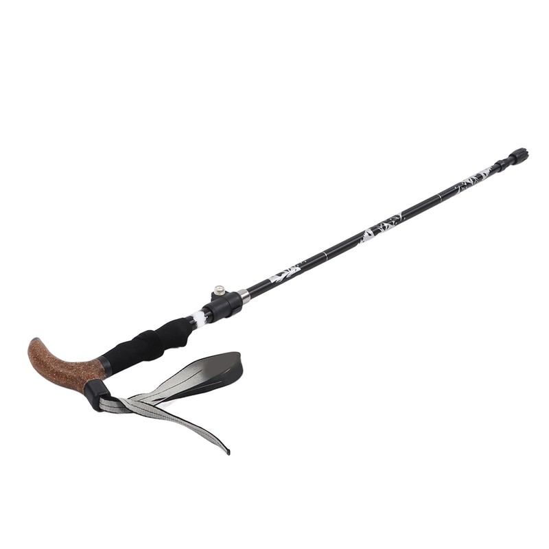 Trekking Pole Hiking Walking Stick 5 Fold Curved Handle Ultra