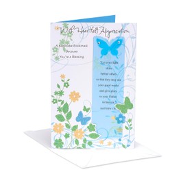 American Greetings - Tarjeta de agradecimiento con purpurina, Religious Appreciation Thank You Card