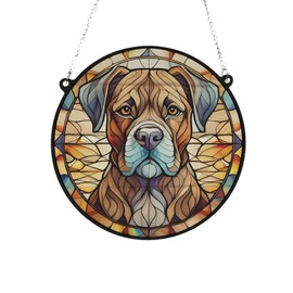 Image Industry Boxer Stained Glass Effect Suncatcher - Garden Gift - Dog Gift - Pet Memorial (19cm)