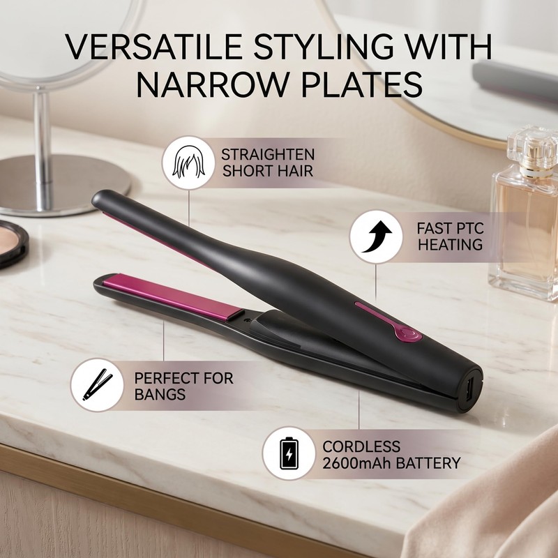 LICAEVEY Pencil Flat Iron, PTC Fast Heating Cordless Hair Straightener