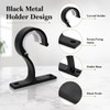 Soyinht 6PCS Curtain Pole Brackets, 8.3cm Black Metal Holders with