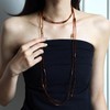 Monsefi Tiger Eye Long Beaded Necklace, 100" Multi Layered for