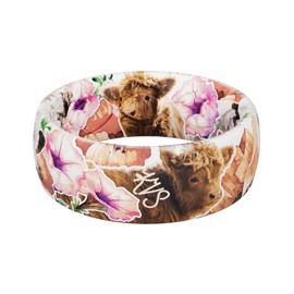 Groove Life with Katie Van Slyke Poppy & Petunia Ring - Breathable Silicone Wedding Rings for women, Lifetime Coverage, Unique Design, Comfort Fit Ring - Size 9