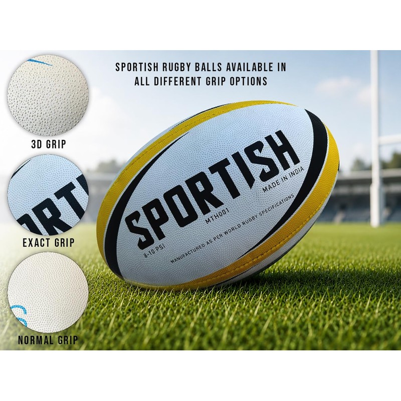 SPORTISH Rugby Match Ball Size 3 - Normal Grip Practice