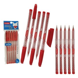 Goldex 10 x 0.7mm Ball Pens Cotton Doll Ball Point Pen RED Biro Ballpoint Pens