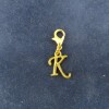 Pemby Studio Initial CURSIVE LETTER K Charm Zipper Pull Keychain