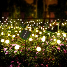 AOSEA Solar Lights Outdoor Waterproof, Solar Pathway Lights Fairy Lights Sway by Wind for Outside, Firefly Lights for Patio Pathway Outdoor Garden Yard Walkway Sidewalk