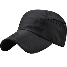White Fang CA743 Mesh, Plain, Cap, Hat, Running, Outdoor, Men's, Women's, Black