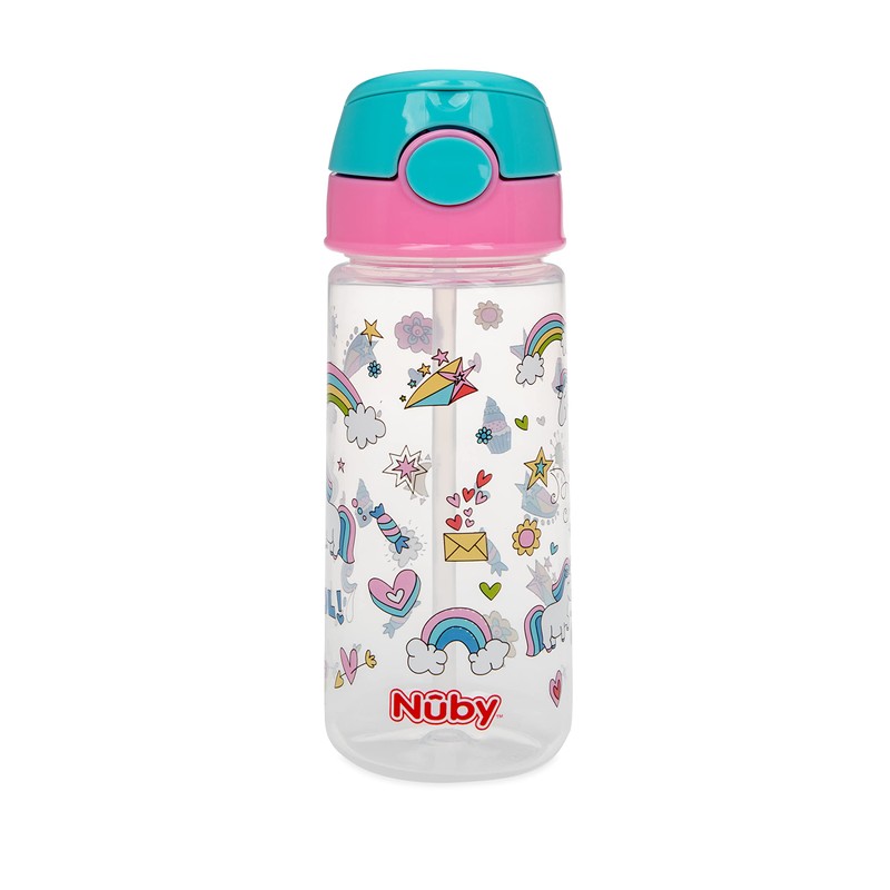 Nuby 2-Pack Kid’s Printed Flip-it Active Water Bottle with Push