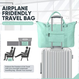 Grass Weekender Travel Bag - Small Gym Bag for Men & Women, Overnight Bag with Trolley Sleeve, Airplane Travel Essentials