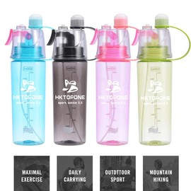 HKTOPCNE Spray Water Bottle for Drinking Sports Water Bottle Cycling BPA Free 600ml for Cycling Running Mountaineering Hiking Gym Climbing (Blue)