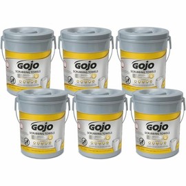 Gojo 639606CT Scrubbing Towels, Large, 72/Canister, 10-1/2-Inch x12-Inch, 6/CT, WE