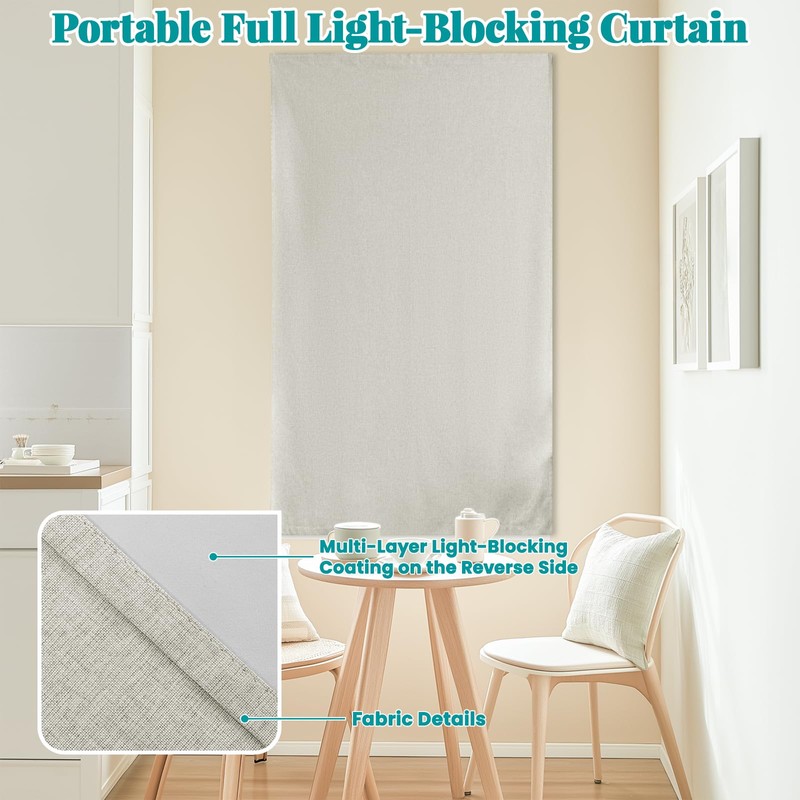 Sovtfides 100% Blackout Magic Tape Stick On Curtains Window Shades