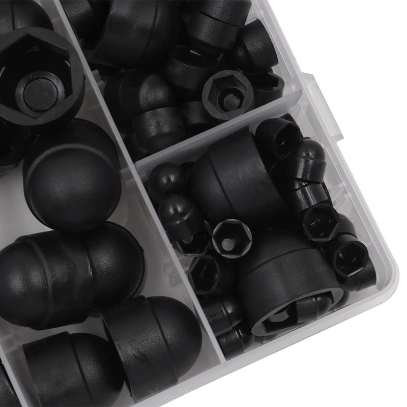 Tiardey 145pcs Plastic Cap Nuts Set Hex Nut Cover M4