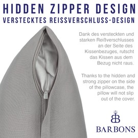 Barbons Cushion Cover 80 x 80 cm, Set of 2 - 165 g/m² Oeko-Tex Certified Pillowcase 100% Jersey Cotton Soft Cushion Covers with Zip (80 x 80 - Grey)