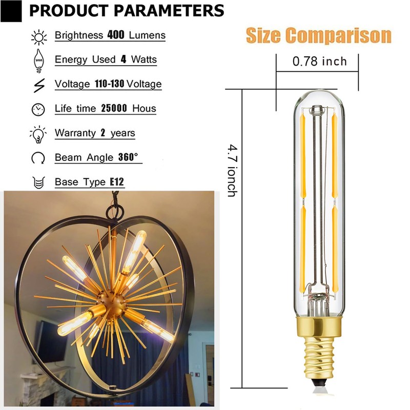 LEOOLS LED Bulb Dimmable 4W Equal 2700k Warm White Amber