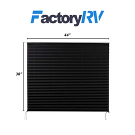 Camper Comfort Black RV Pleated Shade | Camper Blinds | RV Privacy Blinds | RV Solar Shade| Motor-Coach Shade (44" X 38")