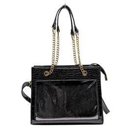 Halgio Pain Bag, Shoulder Bag, Small Pain Bag, Tote, Mini, 2 Way, Croco Pattern, Tote Bag, Handbag, Chain, Black, White, Gothic, Gothic Lolita, Mass Production, Cute, Stylish, Popular, Present, Easy,