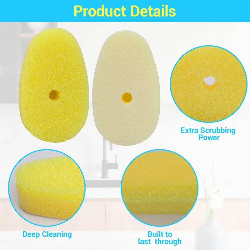 UWSTE 16Packs Dish Wand Sponge Refills for Scrub Daddy Dish