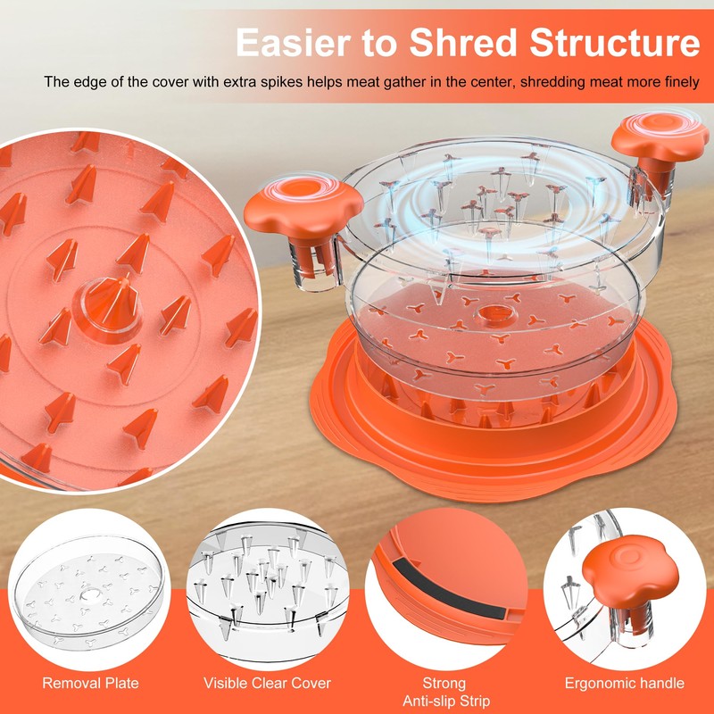 Chicken Shredder with Removable Plate - Manual Meat Shredder Tool