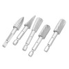 5pcs 1/4inch Hex Shank High Speed Steel Burrs Rotary Files