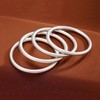 925 Silver Matte Solid Bracelet Women's Plain Loop Bracelet Bead