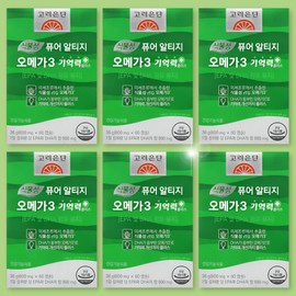 Korea Eundan Vegetable Pure Altige Omega-3 Memory Plus 60 tablets x 6 boxes / 고려은단 식물성 퓨어 알티지 오메가3 기억력 플러스 60정 x 6박스